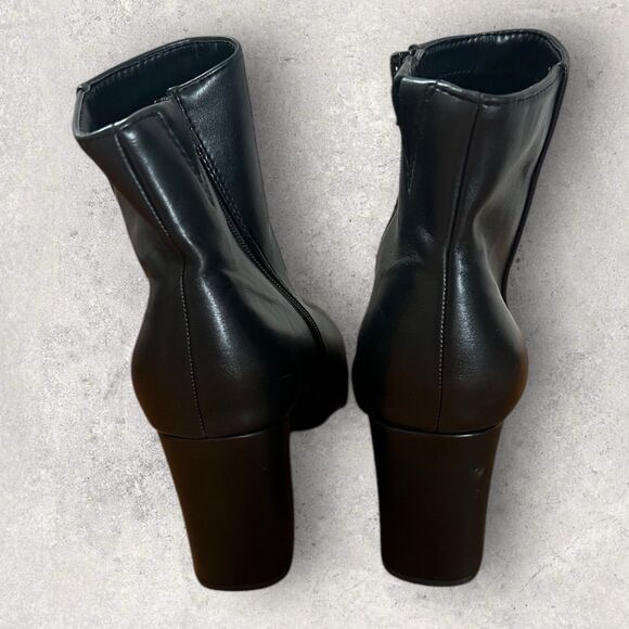 A New Day Womens Size 11 Faux Leather Cullen Ankle Boots Side Zip Block Heel - Picture 4 of 9